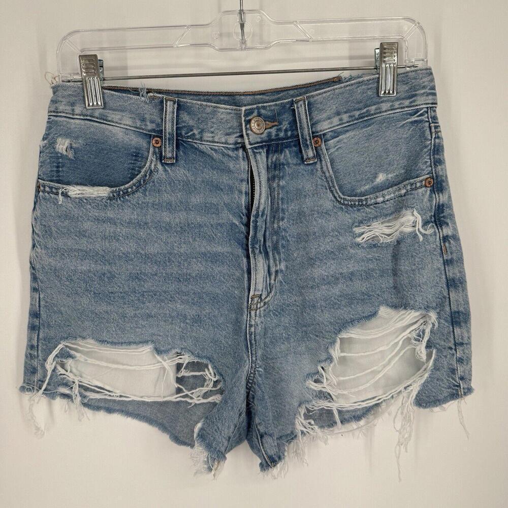 American Eagle shorts womens 6 blue distressed highest rise 90's boyfriend